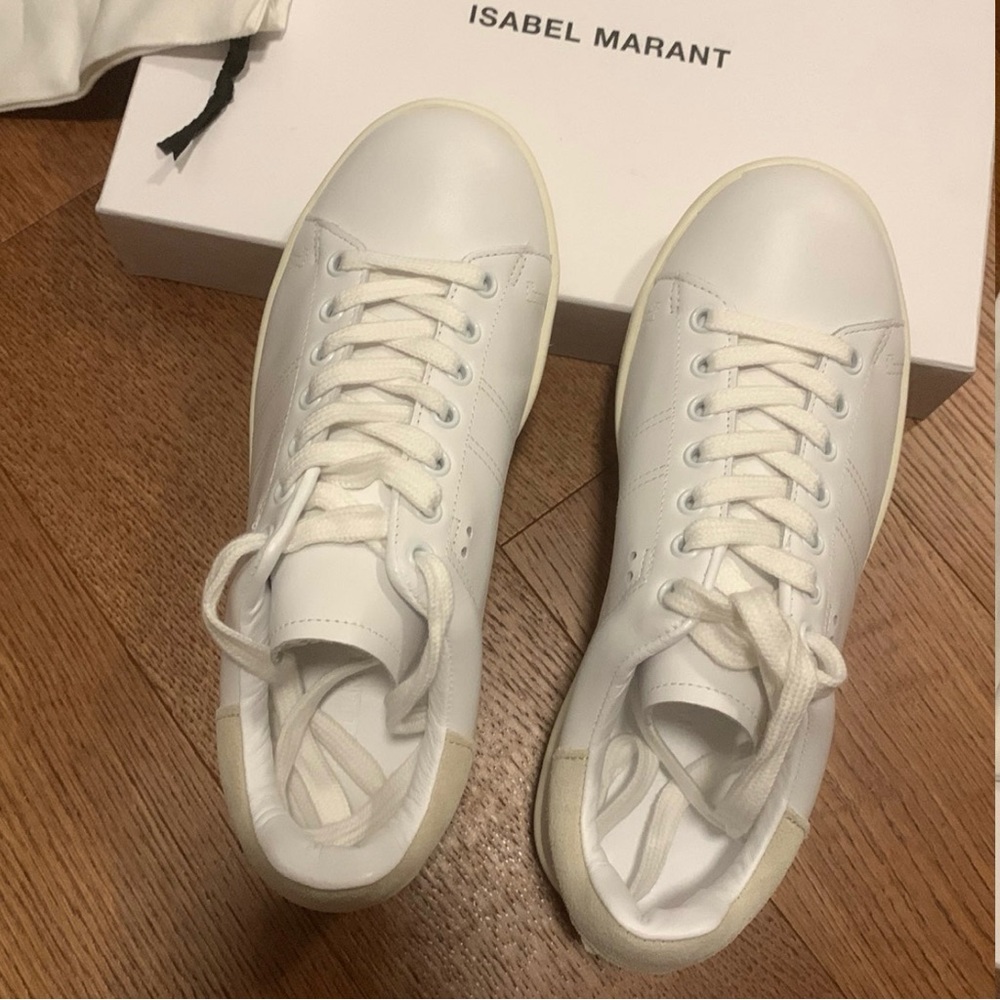 Isabel Marant BART LOGO LEATHER SNEAKERS